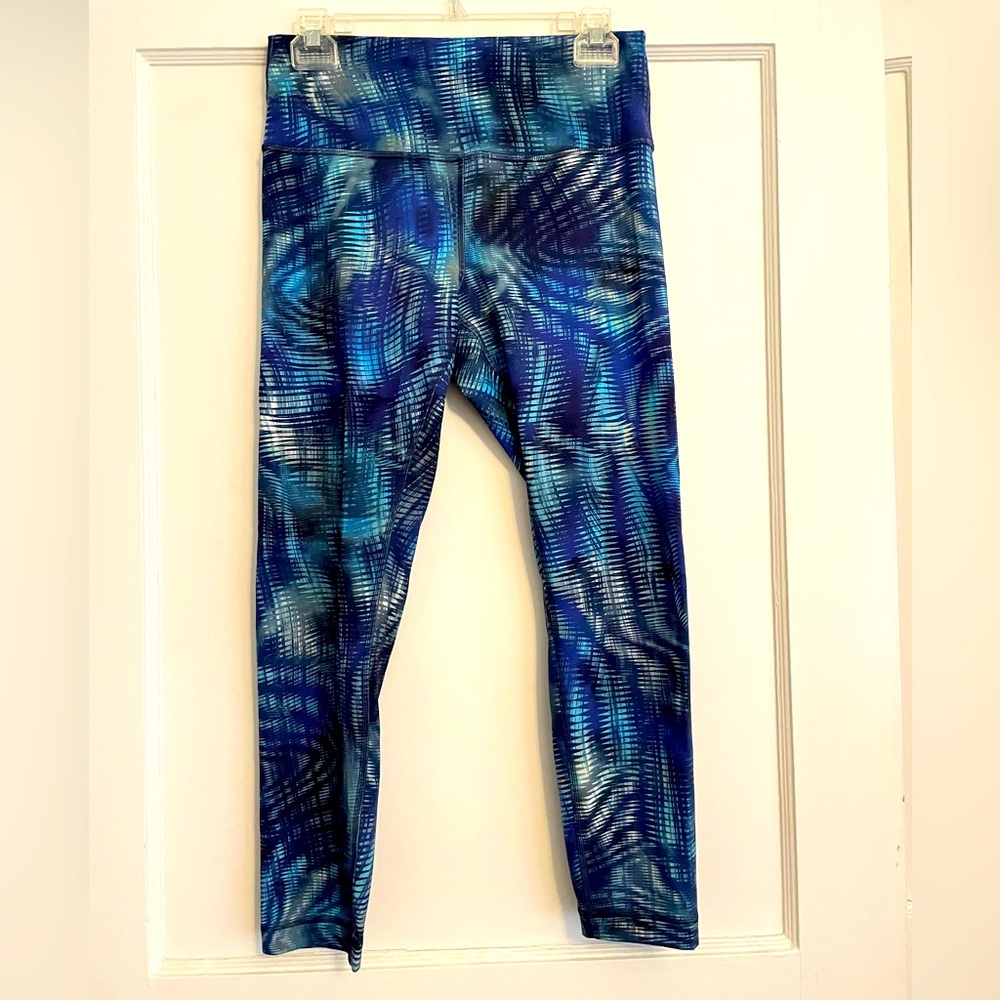 Lululemon Wunder Train High-Rise 25" Sz 10 *Foil Shapeshifter Flux Blue Multi